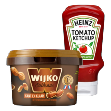 Wijko satésaus of Heinz ketchup, 50% of zero